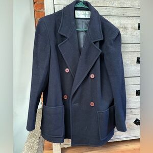 Vintage Evan Picone Men’s Blue Wool Coat